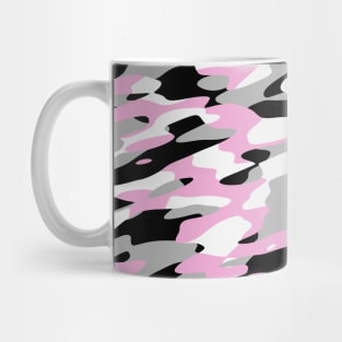 pink black gray and white camo Mug